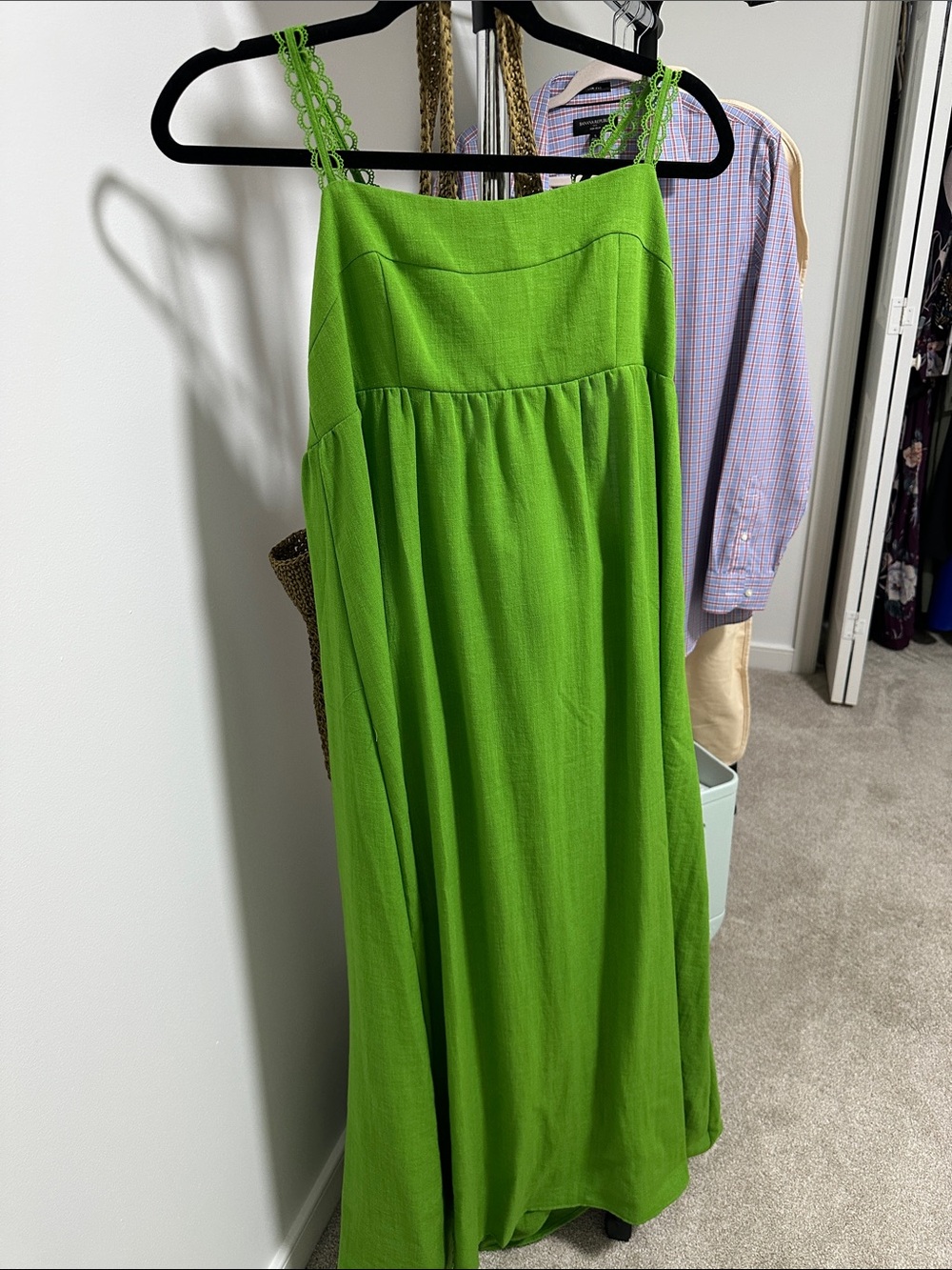 Green Maxi dress with Decorative Straps